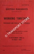 Working Timetable of Passenger and Parcels Train Services - Section YA - between King's Cross and Berwick Upon Tweed - 4 October 1982 to 15 May 1983 by British Railways Eastern Region